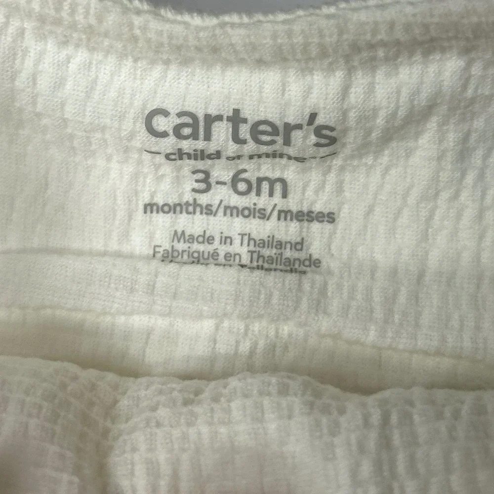 Carters Child of Mine Baby Girls White Eyelet Ruffle Top and Bloomer Set 3-6M